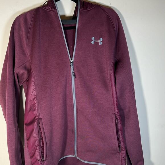 Under Armor Cold Gear Maroon hooded zippered jacket size Medium - Picture 1 of 7